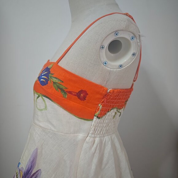 Alemais Erames floral pattern square-necked linen halter dress - Picture 6 of 12